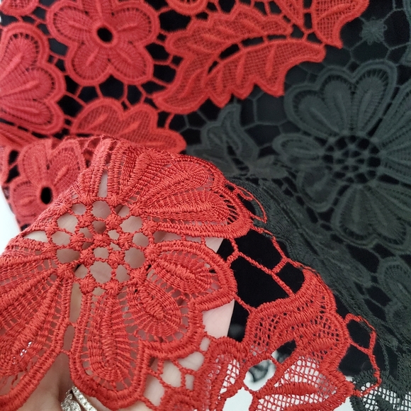 NWOT Alice + Olivia Farrel Guipure Lace Skirt - Picture 8 of 13